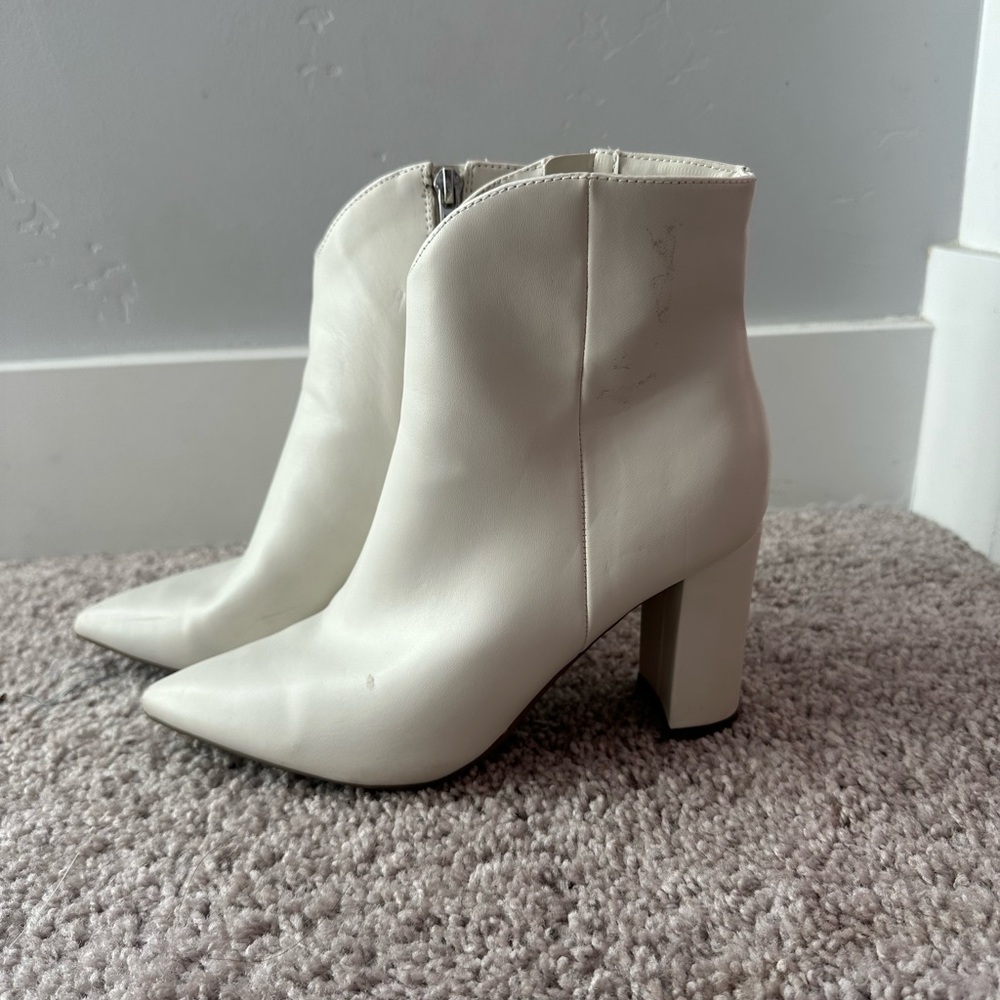 Marc Fisher White Ankle Boots